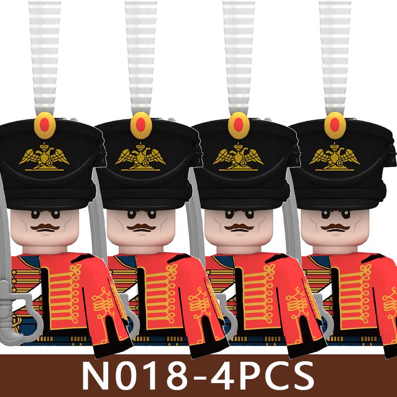 4pcs Medieval Castle Knight Building Blocks MIlitary Napoleon Soldier Figures War Army Legion Accessories Imperial Navy Bricks Toys
