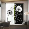 2PCS 2D Flat Curtains, Polyester Material, Dandelion Print Art Design, Pole Bag Design, Bedroom, Home Decoration