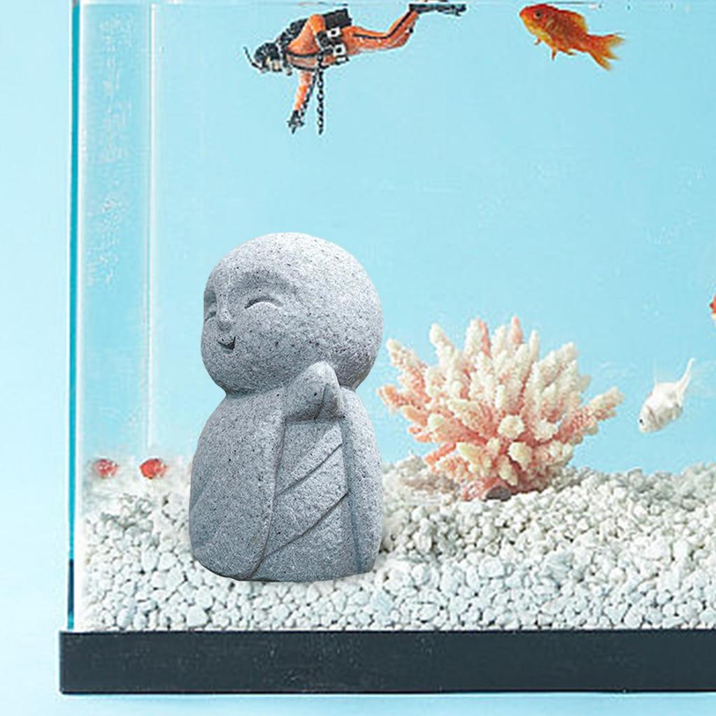 Zen Buddha Sculpture Creative Fish Tank Ornament Resin Figurine Aquarium Decor for Room Bedroom Landscape Fountain Outdoors