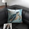 Sea Turtle Fashion Cushion Cover Natural Linen Organic Fabric Double-Sided Printing Sofa Home Decor Gift Pillow Case