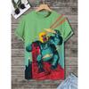 3D printed round neck comfortable men's clothing