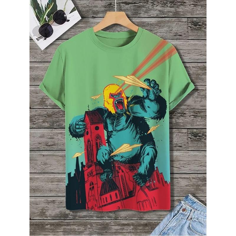 3D printed round neck comfortable men's clothing