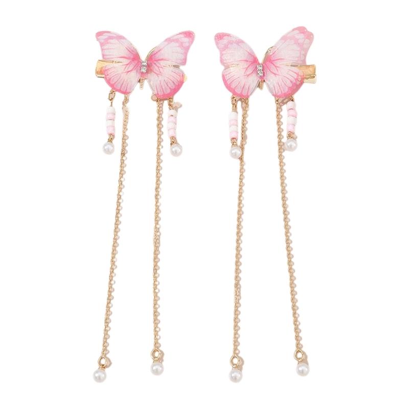 

Chinese Hair Clip with Tassels Vintage Butterfly Hair Clip for Spring Summer Hanfu Side Hair Ponytail Hairpins for Teens 1