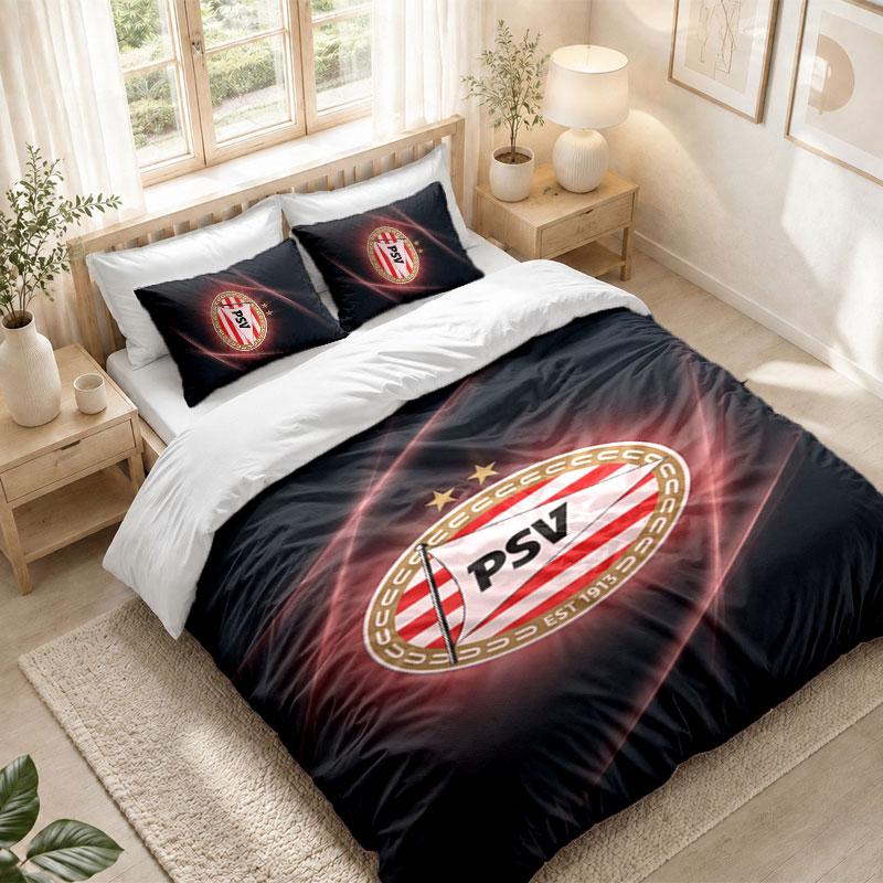 Bedding Set 1 Duvet Cover 2 Pillowcases PSV Eindhoven FC Print Bedroom Home Decoration