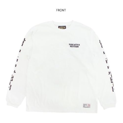 MAN WITH A MISSION 2021 New Year's Sale Merchandise: New Year's Pine Long Sleeve T-Shirt (English Ver.) (White) Size L