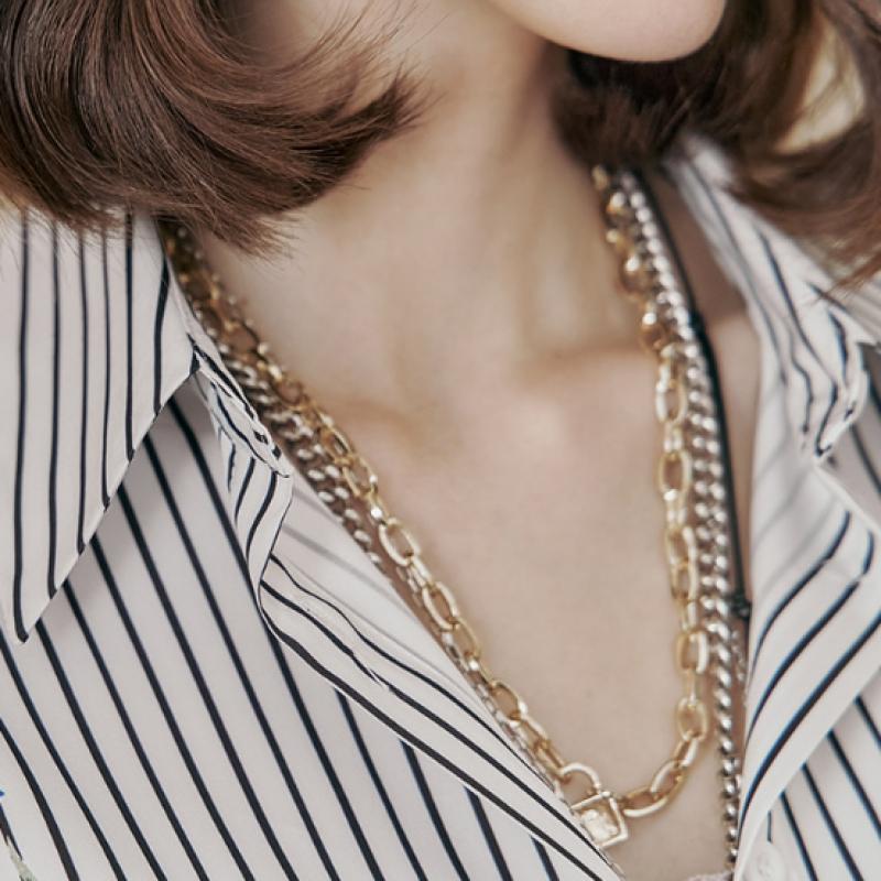 Maxza Flower Print Stripe Blouse Ze04qb400nh