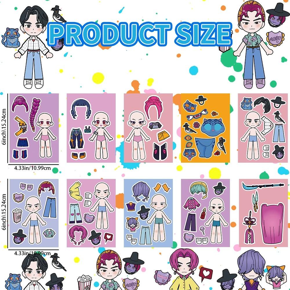 Sets Kpop Demon Hunters Stickers Kpop Demon Hunters Diy Stickers Scrapbooking Phone Luggage Skateboard Waterproof Decals