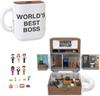 Polly Pocket X The Office Compact Includes 6 Character Figures and 9 A Collection Partnership Toy with a Coffee Playset Accessories. Mug.