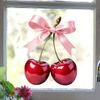 Cherry Bow Static Window Cling Self Adhesive Removable Glass Decal Bedroom Balcony Decor