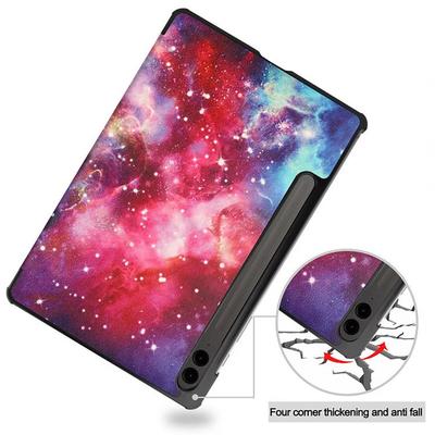 Étui de protection pour tablette Tab S9 Fe 10,9 pouces Étui de protection en similicuir avec triple pli pour chute pour Sm-x510/sm-x1516