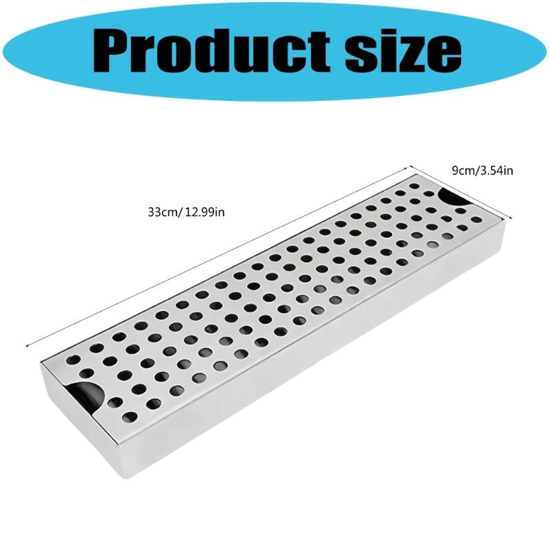 Portable Stainless Steel Drainer for High Traffics Restaurants Drip Tray Draining Rack for Coffee Shop Utensils