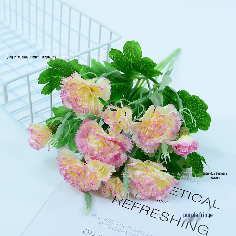 10-Head Artificial Carnation Bouquet for Mother's Day or Teacher's Day - Ideal for Home, Restaurant, and Bar Decorations