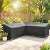 V-Shaped Patio Furniture Cover, Waterproof Outdoor V-Shaped Sectional Sofa Cover, Anti-UV with Air Vent, Black