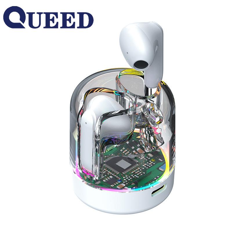 

Новая Bluetooth-гарнитура, беспроводная полувходящая модель светового эффекта движения ушей, прозрачная гарнитура белый