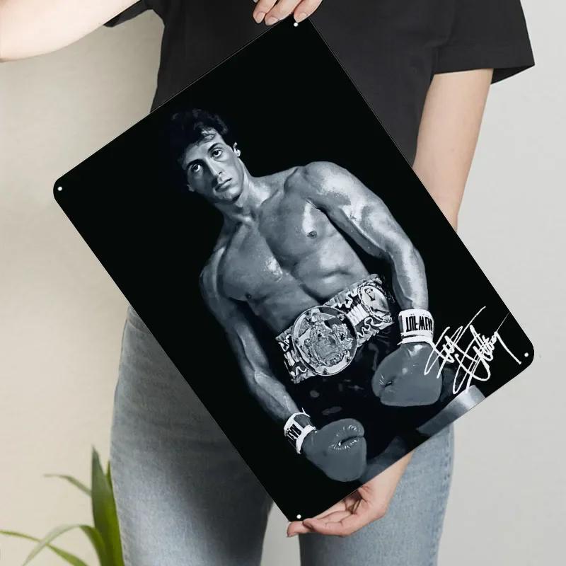 

Sylvester Stallone Poster Boxing Tinplate Sign Coffee Bar Accessories Customizable Metal Signs for Wall Art Decoration Retro 7.9x11.8In(20x30cm)