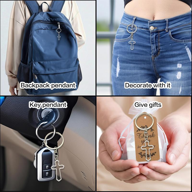 Keychain Hollow Cross Pendant Keychain Party Gift