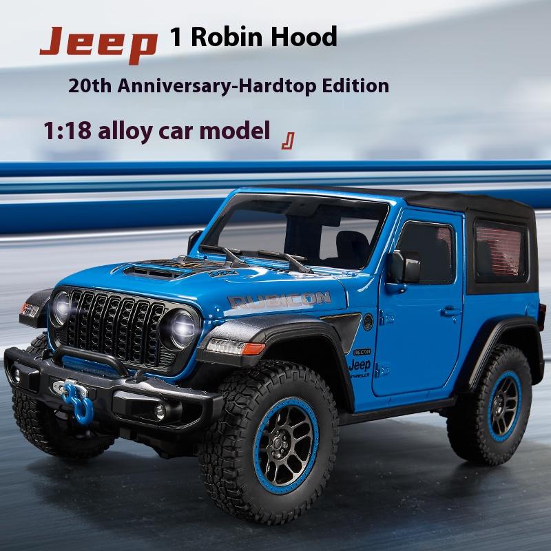 1/18 Scale Jeeps Wrangler Rubicon Alloy Metal Diecast Model Car Sound & Light Collecting Hobbies Toys Gifts for Firend Decoration Kids