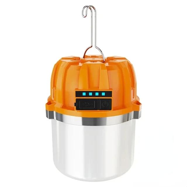 500W LED Camping Lantern USB Rechargeable Portable Lamp Bulb Flashlight with Power Display Emergency Light for Outdoors Fishing