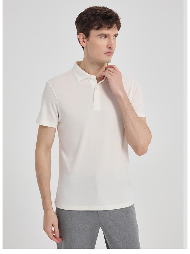Luxury Thick Men's Short-sleeve T-shirt Casual Lapel Minimalist Lightweight Breathable Summer Casual Business T-shirt Minimalist Breathable Tops