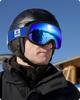 RIOROO Ski Goggles (OTG Compatible, Spherical Wide View, Anti-Fog, UV Protection) for Adults/Youth – A12 Black Frame / Ice Blue Lens