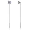 Smyoue 5/6.5mm Tassel Round Cut Moissanite Drop Earring for Women Classic Four-claws Lab Diamond Ear Jewelry 925  Silver