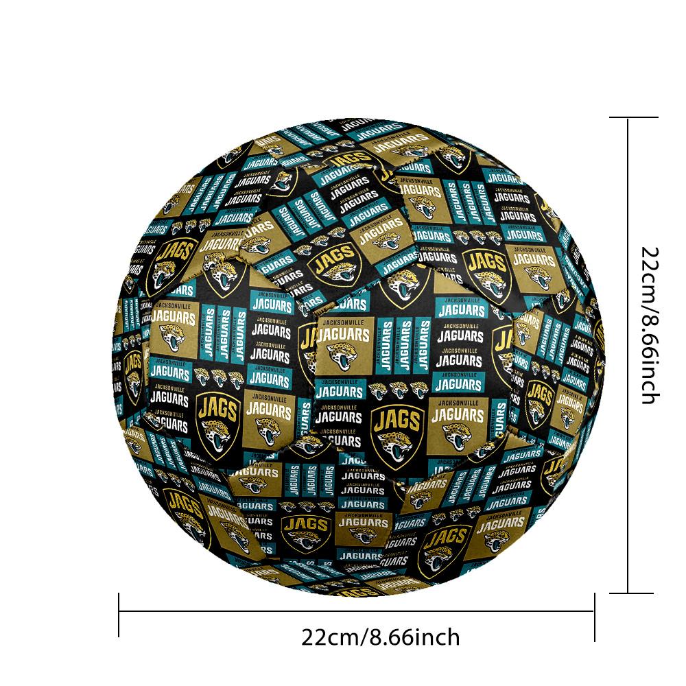 Jacksonville Jaguars Indoor Soccer Ball Size 5 Colorful All Ages Machine Stitched PVC Competition Ready Durable High-Bounce