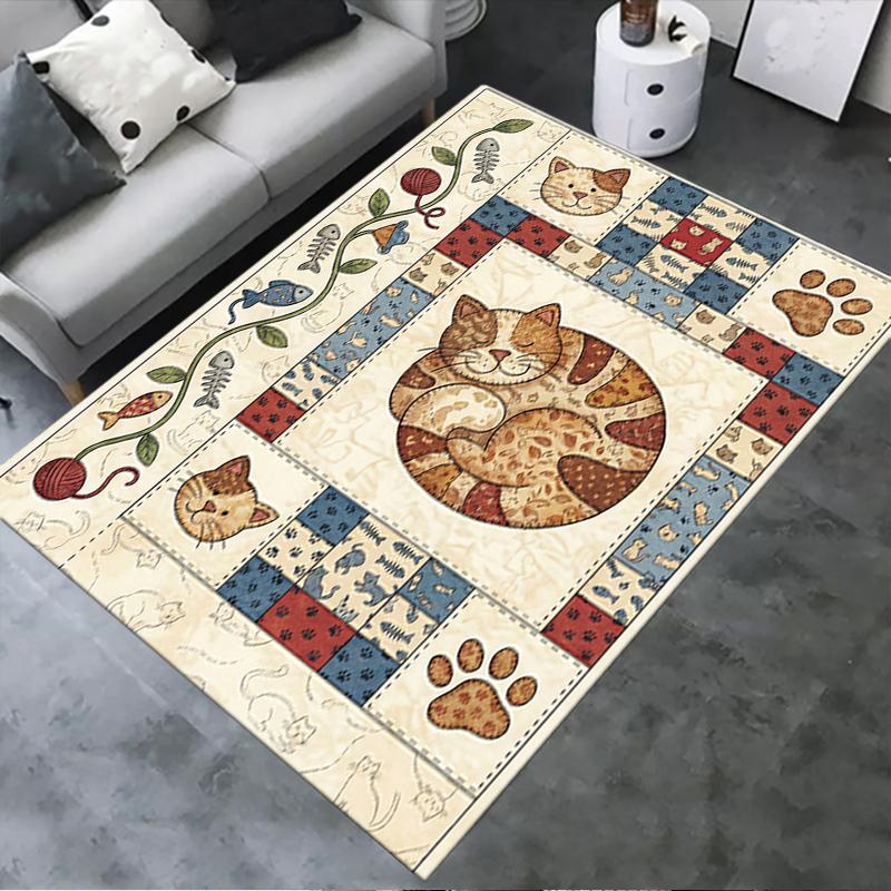 2025 New Retro Animal Carpet Rug for Living Room Bedroom Home Sofa Decoration,Kids play Non-slip Floor Mat99
