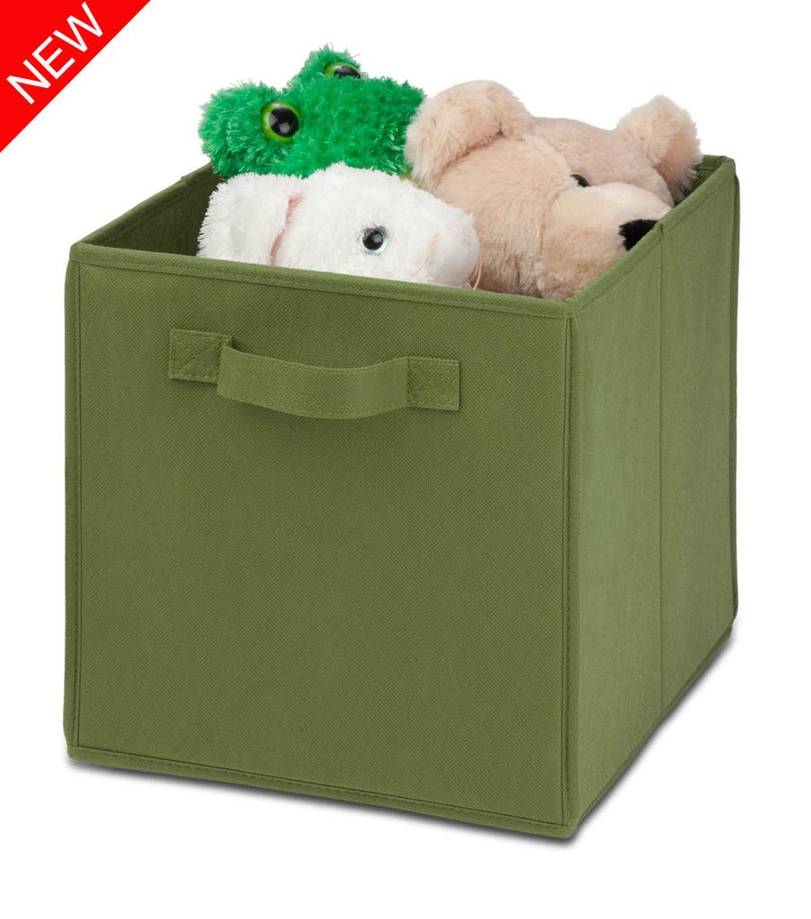 Foldable Solid Color Non Woven Fabric Uncovered Clothing Book Toy Storage Box