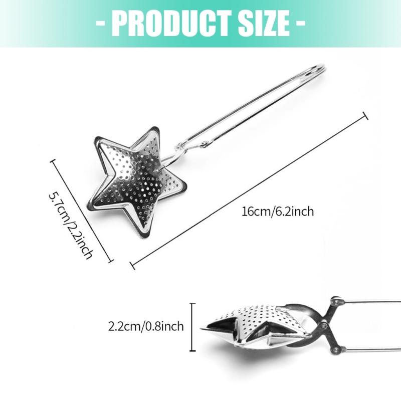 Pack of 2 Stainless Steels Star Shape Teas Infuser Ball With Handle Clip for Loose Leaf Teas and Herb Strainer Filter