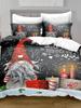 Weihnachten Schneemann Bettwäsche Bettbezug Set Weihnachtsmann Schneemann Bettwäsche Set Mikrofaser Cartoon Bettdeckenbezug mit Kissenbezügen