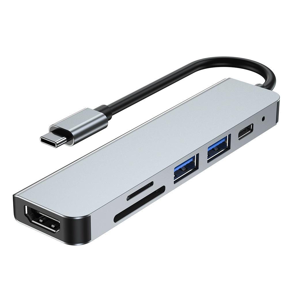 8-in-1 Docking Station: Compatible with Apple Laptops, USB Hub, Network Port, Card Reader, and Type-C Expansion.