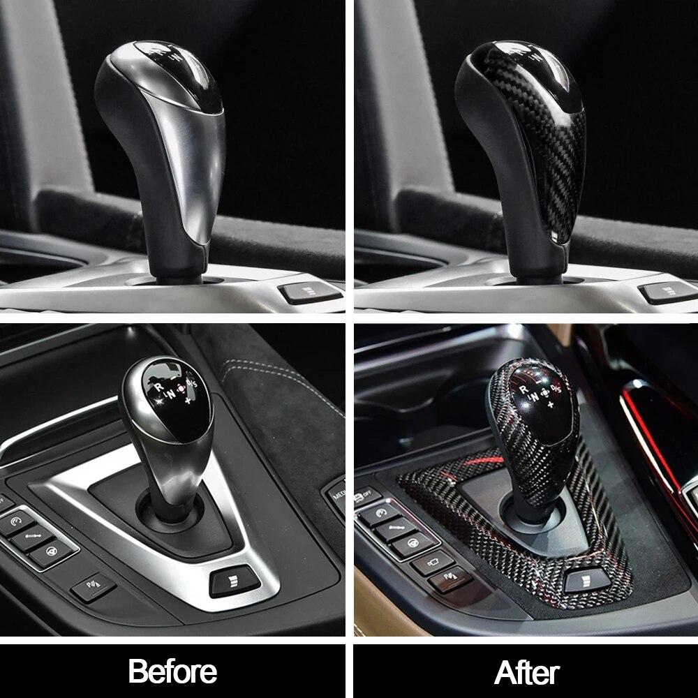 Carbon Fiber For BMW M2 F87 M3 F80 M4 F82 F83 M5 F10 X5M F85 X6M F86 Gear Shift Knob Cover Gearshift Shifter Sticker