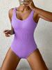 2024 European & American Multi-Color Candy One-Piece Women's Swimsuit In New Wrinkled Fabric