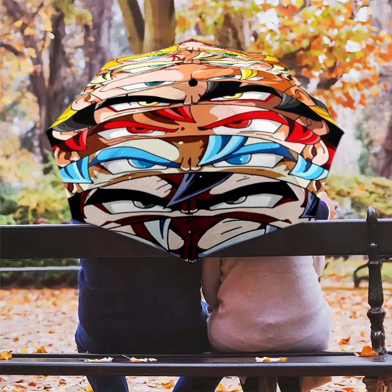 Goku Dragon Power Legacy Folding Umbrella Umbrella Suitable For All Seasons Three Folds Light Umbrella