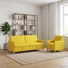 2 Piece Storage Sofa Set Light Yellow Polyester