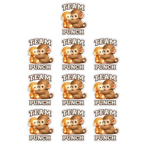 10 Sheets Funny Monkey Hugging Plush Toy Stickers Quirky Vinyl Decals for Laptops Water Bottles Luggage Skateboards Waterproof DIY Crafts