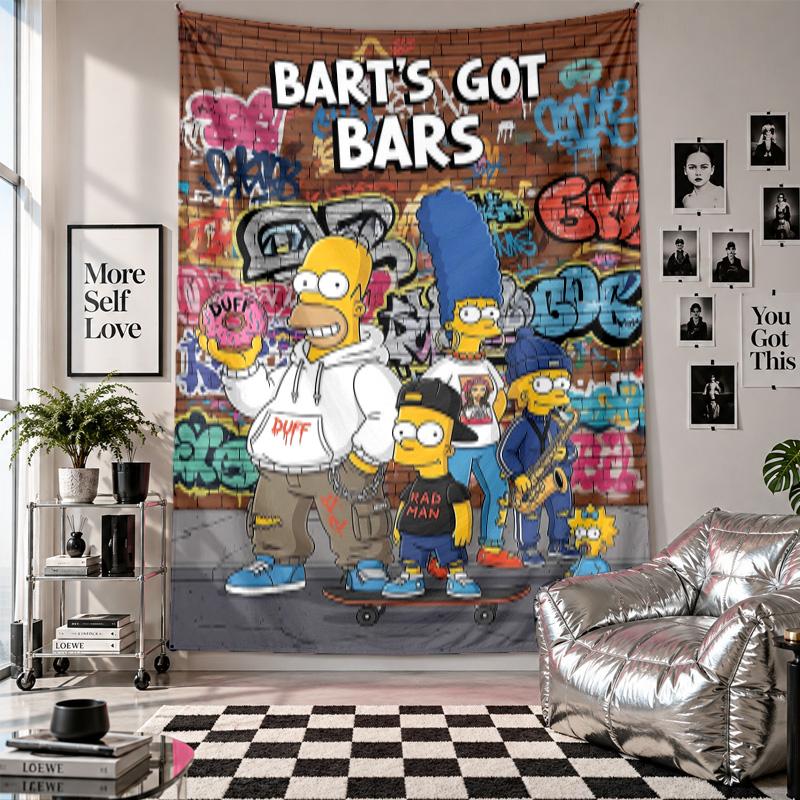 Wall TapestryThe Simpsons Art Hanging Cloth Decorative Background Cover for Room Decoration