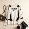 Womens Oversized Round Neck Knit Sweater Loose Fit Office Casual Pullover 2026 Fall Winter
