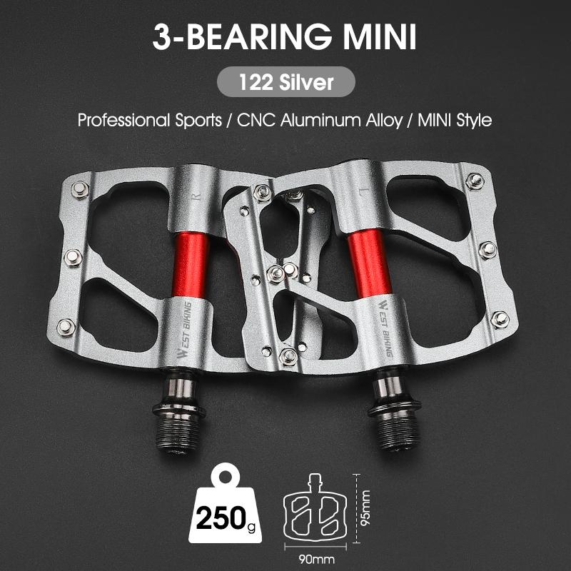 WEST BIKING MTB Bicycle Pedals Ultralight CNC Aluminium Alloy Anti-Slip Road Bike Flat Pedals Cycling 3 Bearing Bike Pedals BMX