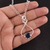 Round London Blue Topaz Gemstone Wife Gift Wedding Pendant 925 Sterling Silver PP-40-18