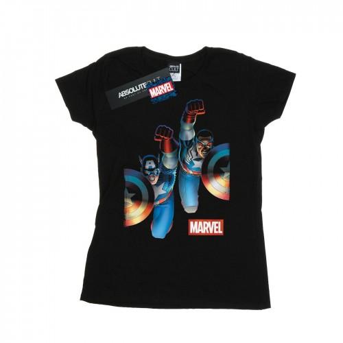 

Marvel Womens/Ladies Falcon And Captain America Side By Side Cotton T-Shirt