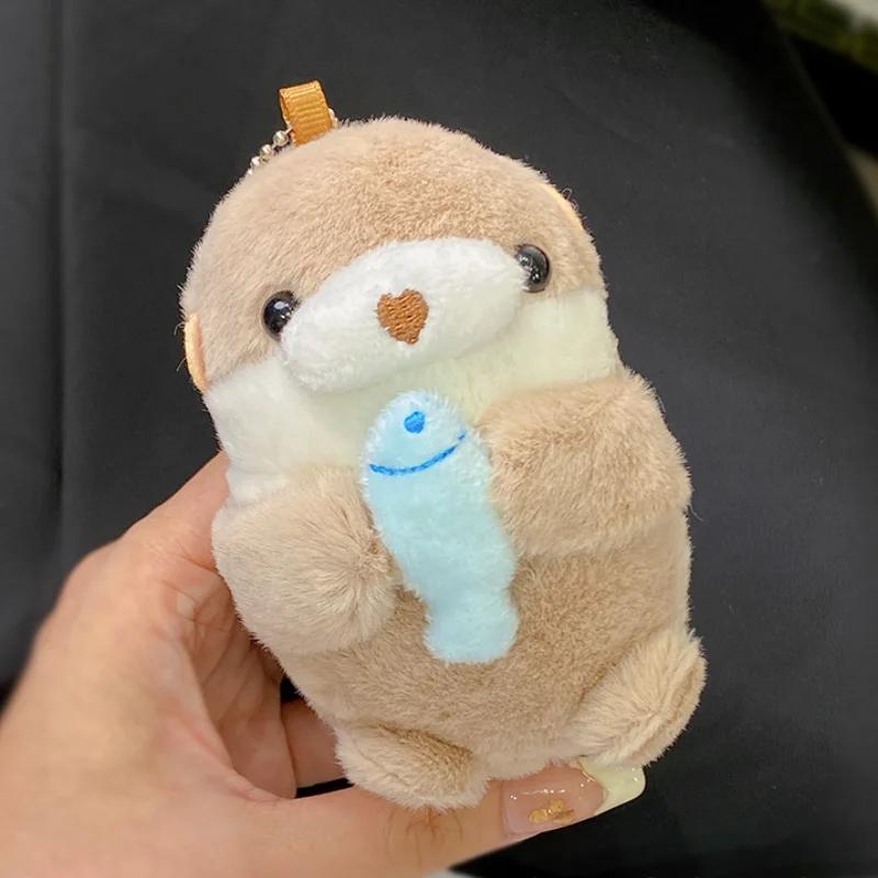 Loutre Mignonne Câlin Poisson Porte-clés Peluche Doux Animal Marin Poupée Accroche Sac à Dos Kawaii Dessin Animé Charme Sac Cadeau de Vacances Filles