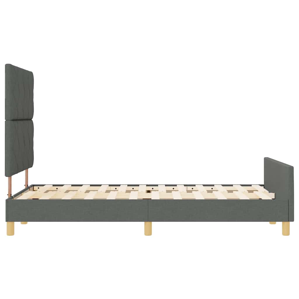 Bed Frame with Headboard Dark Grey 120 X 200 Cm Fabric