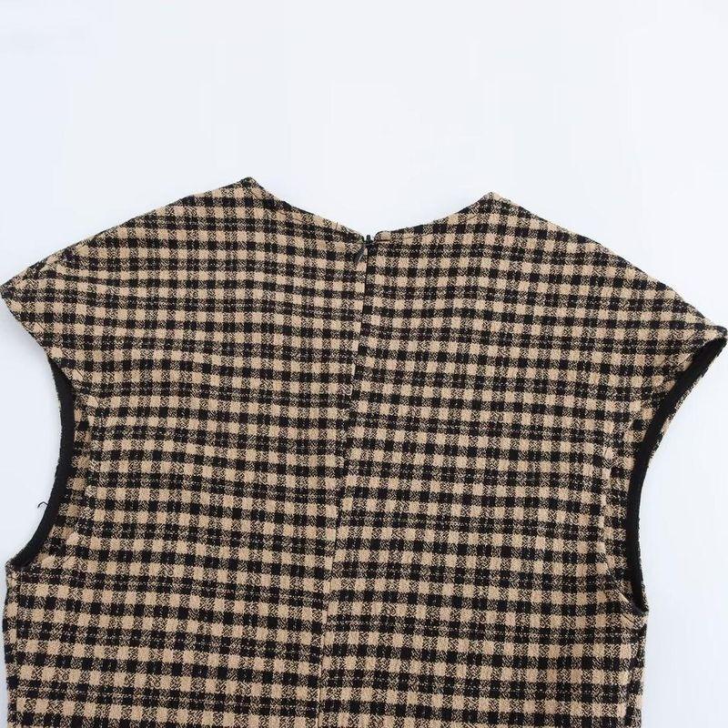 Kaslead New Arrival Women's Clothing Fashion Style Multi-Color Matching Belt Double-Sided Cloth Sleeveless Dress 0264870