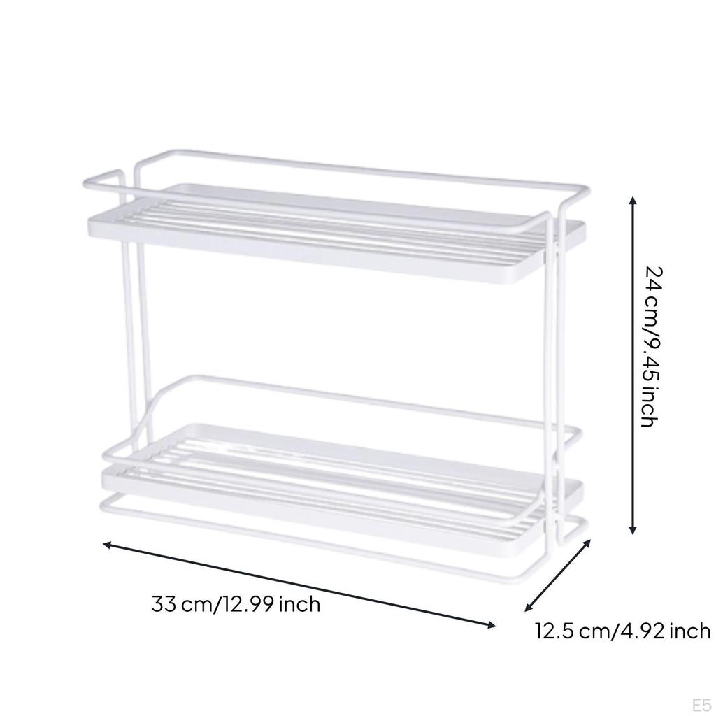 Counter Shelf Organizer with Two Tiers Ventilated Countertop SpaceSaving DoubleLayer
