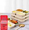 Degradable 4-Compartment Sugarcane Pulp Lunch Boxes