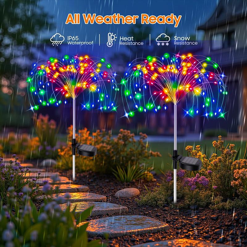 420LED Firework Lights Garden Decor Solar Power Outdoor Waterproof Pathway Flowers Lights for Patio Walkway Yard