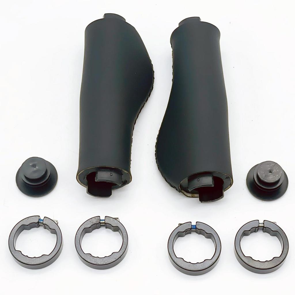 LEXOR Ergo Grip Leather Handlebar Grip, Black