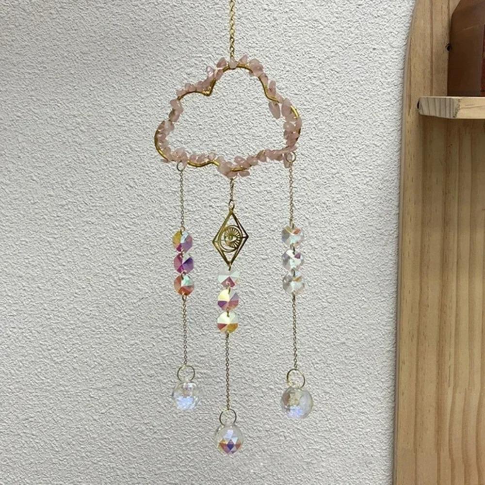 Handmade Suncatcher Chandelier Hanging Rainbow Catcher Wind Chimes Pendant  Bedroom Balcony Patio