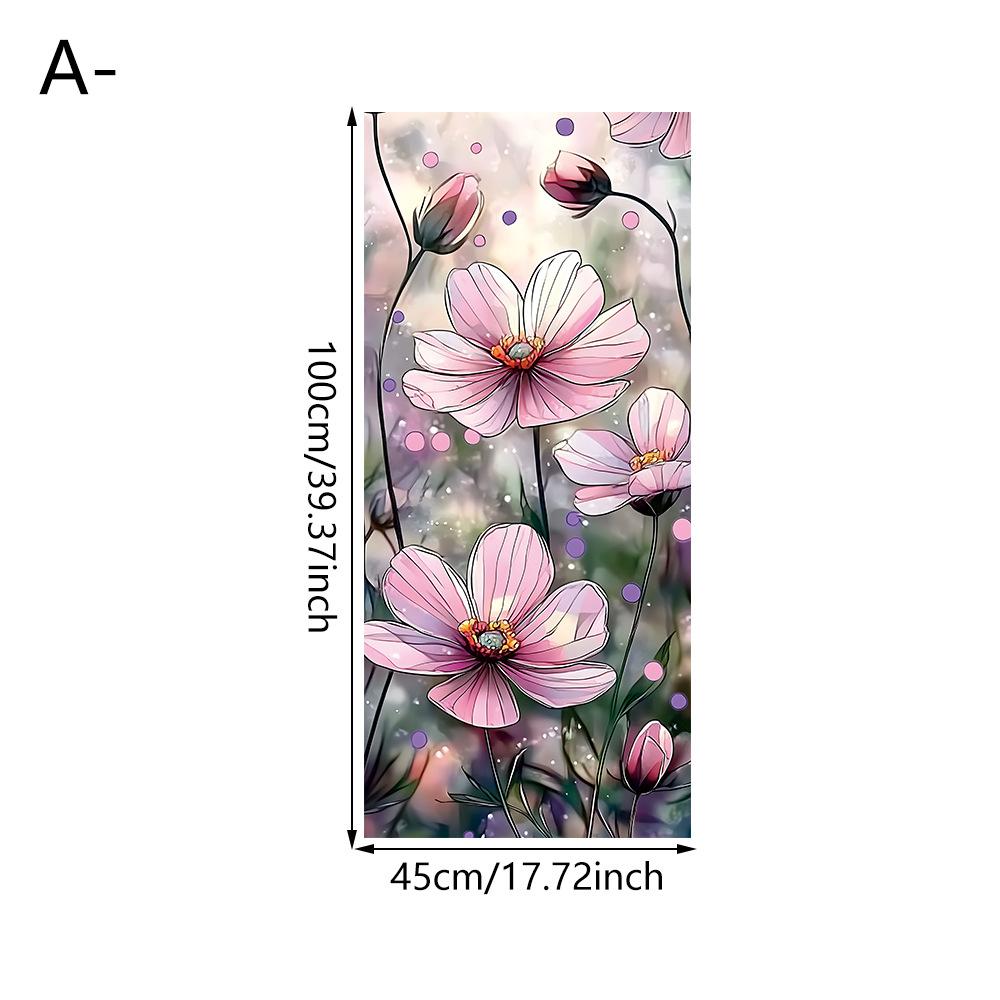 Novel and colorful Retro Frosted Color Electrostatic glass Stickers Anti-peep Sunscreen glass Stickers Window grille Decoration